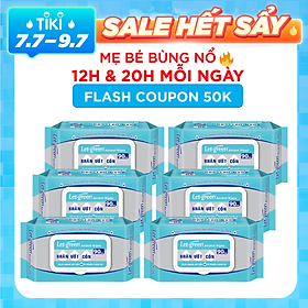 Combo 6 Gói Khăn Ướt Cồn Let-green 90 Miếng/Gói