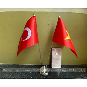 Cờ để band Việt Nam - Thổ Nhĩ Kỳ đế đôi inox