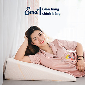 Gối Chống Trào Ngược Dạ Dày Người Lớn EMA giúp giảm trào ngược, viêm họng, đắng, chua miệng, nuốt vướng, khán tiếng, mất tiếng, ho đêm, khó thở khi nằm, suy giãn tĩnh mạch chi dưới - 65x60x18cm