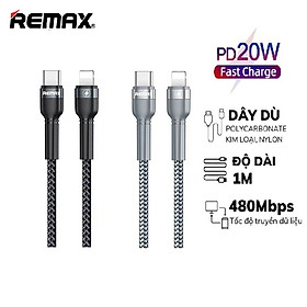 Cáp Sạc Nhanh 20W Dành Cho iPhone Remax RC-171, Chuẩn TypeC to IP,  Sử Dụng Chip E-marker, Chống Sạc Quá Tải, Chống Gãy Cáp - Hàng Chính Hãng