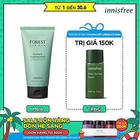 Sữa rửa mặt kết hợp làm mềm vùng da cạo râu Innisfree Forest for men Shaving & Cleansing Foam 150ml - 131170820