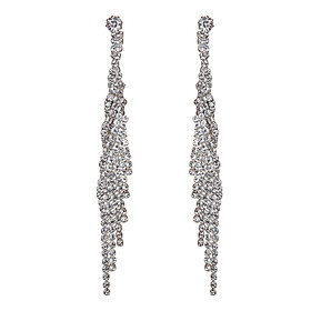 Drop Earrings Dangle Earrings Women Girls Sparkly Chic Jewelry Collection Elegant Statement Rhinestone Stud Earrings Long Tassel for Wedding