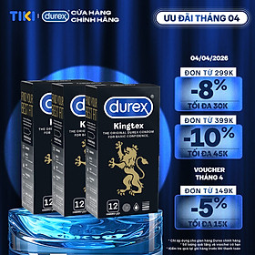 Bộ Bao Cao Su Durex Kingtex 3 Hộp 12 Bao