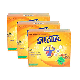 Combo 3 Hộp Đạm Bổ SUVITA giúp bồi bổ sức khỏe, tăng cường sức đề kháng , sử dụng cho người làm việc quá sức , mệt mỏi , lo âu (Hộp 10 vỉ x 10 viên)