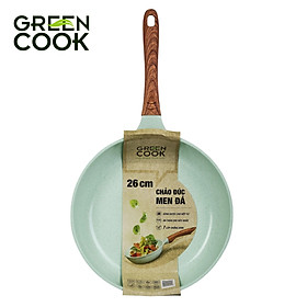 Mua Chảo đúc chống dính 24cm sâu 6.2cm đáy từ 7 lớp men đá xanh ngọc sâu lòng Green Cook GCP06-24IH dùng cho mọi loại bếp