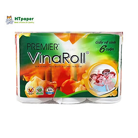 Lốc 6 cuộn Giấy vệ sinh cuộn không lõi PREMIER VINAROLL 3 lớp