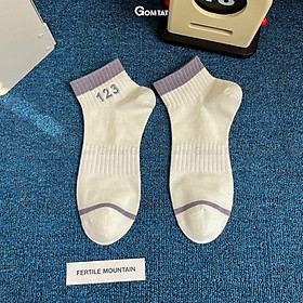 Tất vớ nam nữ cổ ngắn GOMTAT phong cách Hàn Quốc, chất liệu cotton mềm mại thấm hút thoáng khí - NGAN123-PO-3018-1DOI - Xám nhạt