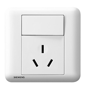 Ổ Cắm 3 Lỗ Kèm Công Tắc Bật/Tắt Cho Điều Hòa/Ấm Điện Siemens (16A) - Trắng