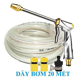 Mua Bộ dây vòi xịt nước rửa xe  tưới cây . tăng áp 3 lần  loại 20m 206318 đầu đồng  cút  nối đen