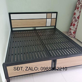 Mua Giường sắt kết hợp gỗ 1m6 x 2m