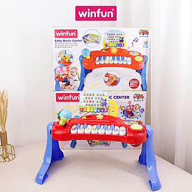 Đồ chơi âm nhạc đàn mini có đèn và micro cho bé Winfun WF002016