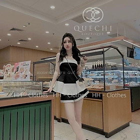 Sét bộ 2 dây áo dáng xòe xếp ly phối quần đùi ống rộng xinh xắn dạo phố