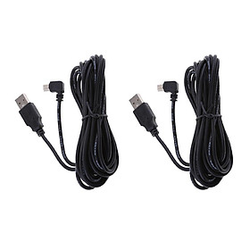 2Pieces 5V 2A USB Charger Cable 90 Degrees Angle DVR GPS Charging Cable