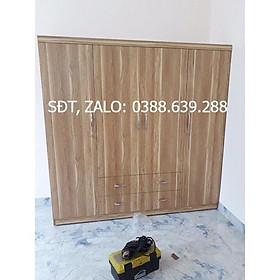 Tủ quần áo gỗ mdf vẫn gỗ 2m đẹp