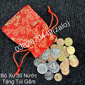 Mua Bộ Sưu Tập 30 Đồng Xu 30 Nước - Quốc Gia Tặng Kèm Túi Gấm