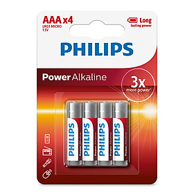 Pin kiềm AAA Philips LR03P4B/97 vỉ 4 viên