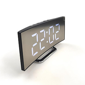 Đồng hồ led để bàn, đồng hồ báo thức điện tử với tính năng night và snooze cao cấp màn hình cong