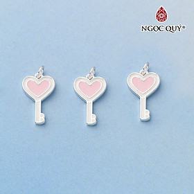 Charm bạc treo hình chìa khóa trái tim - Ngọc Quý Gemstones