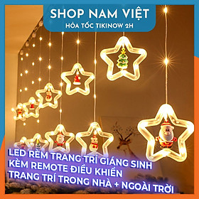 Dây LED Rèm Trang Trí Giáng Sinh 10 Chi Tiết Ngang 3m, Kèm Remote - Chính Hãng NAVIVU
