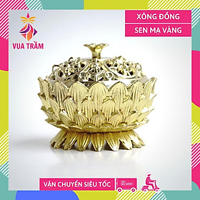 Mua Hủ xông trầm Sen mạ vàng lư đốt trầm hương mạ vàng phát tài