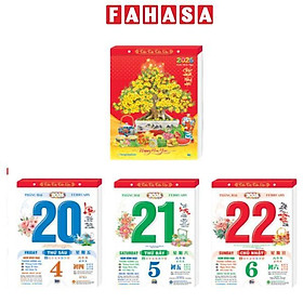 Lịch Bloc Đại Đặc Biệt Màng Co - Chủ Đề Trà & Thư Pháp - Hoa Khai Phú Quý - Hương Trang HT15