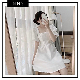 Váy babydoll cổ vuông tay bồng ngắn SAMY DRESS - V006