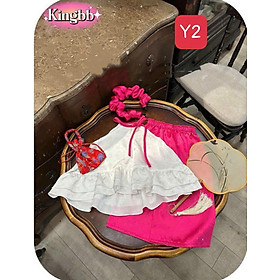 Set bộ áo yếm phối quần suông cho bé gái diện lễ tết noel giáng sinh năm mới size 10-40kg hàng thiết kế cao cấp