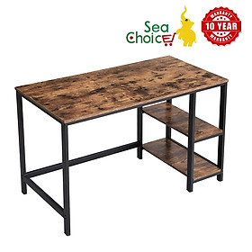 Mua Bàn máy tính Bàn làm việc văn phòng tại nhà dài 47.2  inch để học tập  bàn viết với 2 kệ bên trái hoặc bên phải  Khung thép  Công nghiệp  Nâu mộc mạc và Đen ULWD55X