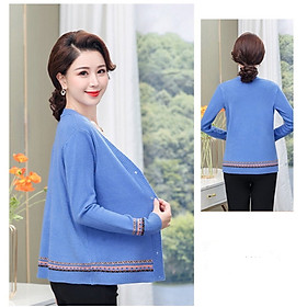 Áo khoác cardigan len trung niên tặng mẹ, tặng bà siêu xinh, len mềm mịn  Ak36