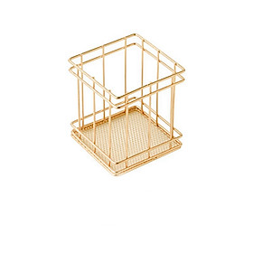 Lọ kim loại cắm bút hoặc cọ trang điểm Hàn Quốc