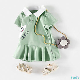 Váy Bé Gái Vải Cotton In hình Đáng Yêu Dáng Xòe Thời Trang Bello Land