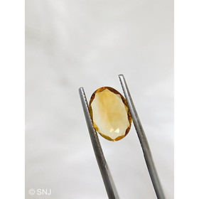Cặp viên đá citrine thạch anh vàng 10.2 carat hình oval làm nhẫn mặt dây rất đẹp