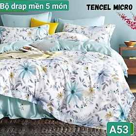 Bộ drap gối  CÓ MỀN Lụa Tencel vải nhập Hàn Quốc đỉnh cao mát mềm mại { chọn bộ 5 món