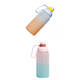 2 Pieces Motivational Water Bottle Drinking Jug for Sports Cycling Riding