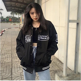 Áo Khoác Dù BOMBER MAR.CUS. Đen Trắng Unisex hình thật