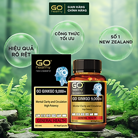 GO Ginkgo 9000+ 60 viên- Viên uống bổ não nhập khẩu chính hãng GO Healthy New Zealand