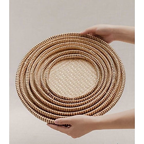Mua  Bán buôn/sỉ Mẹt tre thủ công 10cm-50cm  viền đỏ và viền mây phục vụ nhà hàng  trang trí