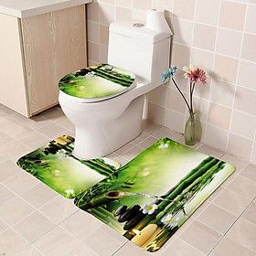 Thảm tắm tập 3 Đặt hoa văn hoa trong đá tre WC Đường viền thảm Không phải là phòng không có thể giặt được và thoải mái