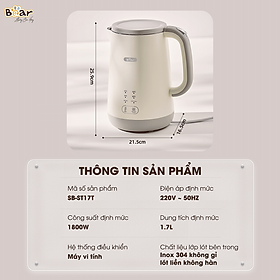 Mua Ấm đun nước giữ nhiệt Bear SB-ST17T (1.7L) Hàng chính hãng