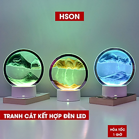 Mua Tranh cát chuyển động 3D đế đèn LED cảm biến đổi màu  tranh cát lún sáng tạo  đèn ngủ ba chiều  trang trí làm quà tặng để bàn cao cấp