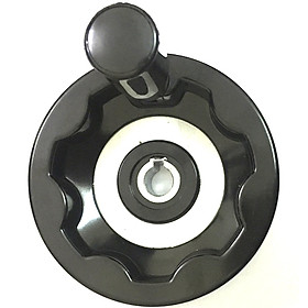 Tay quay tròn gấp gọn phi 100mm - Lắp trục máy phi 12mm