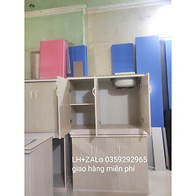 Tủ bếp mini nhựa đài Loan mặt gạch có chậu rửa