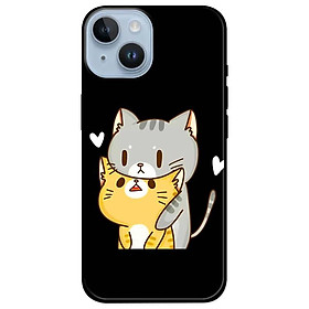 Ốp lưng dành cho Iphone 14 - Iphone 14 Plus - Iphone 14 Pro - Iphone 14 Pro Max - Hai Chú Mèo Ôm Nền Đen