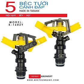 Béc tưới cánh đập tùy chỉnh góc , béc tưới xoay 360 độ, Combo 5 béc tưới cây - K1602Y