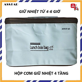 Hộp Cơm Giữ Nhiệt 4 Ngăn 2080ml Phong Cách Nhật, Hộp Đựng Cơm Cao Cấp, Giữ Nhiệt 4-6 Tiếng - Hàng Chính Hãng
