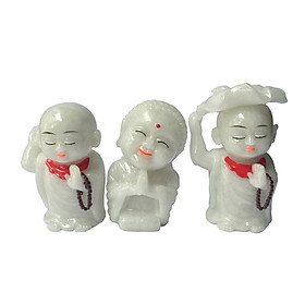 Mua Tượng Đá Bộ Ba Chú Tiểu (Size Lớn - Đá Non Nước)