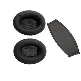 Replacement Earpads Cushion +Headband Protector Compatible For Bose QuietComfort2 QC2 QuietComfort 15 QC15,QuietComfort 25,QuietComfort35