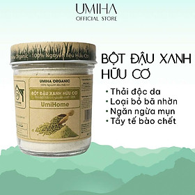 Bột Đậu Xanh hữu cơ UMIHOME nguyên chất 135G - Dùng đắp mặt nạ dưỡng da, ngăn ngừa mụn, trắng sáng mịn màng