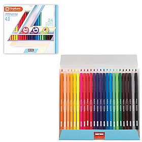 Hộp 24 Bút Chì Màu Premium 4.0 Ngòi 4 mm - Elephant