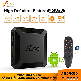 Hình ảnh Android tivi X96Q có điều khiển giọng nói cử chỉ tay người dùng hỗ trợ tìm kiếm bằng tiếng việt Android 10 cài sẵn chương trình tivi truyền hình cáp, Phim HD miễn phí vĩnh viễn